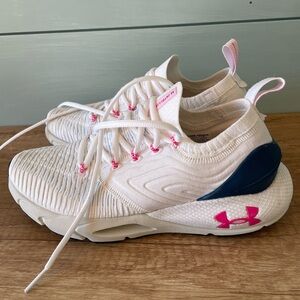 Under Armour Women’s Phantom White and Pink Sneakers